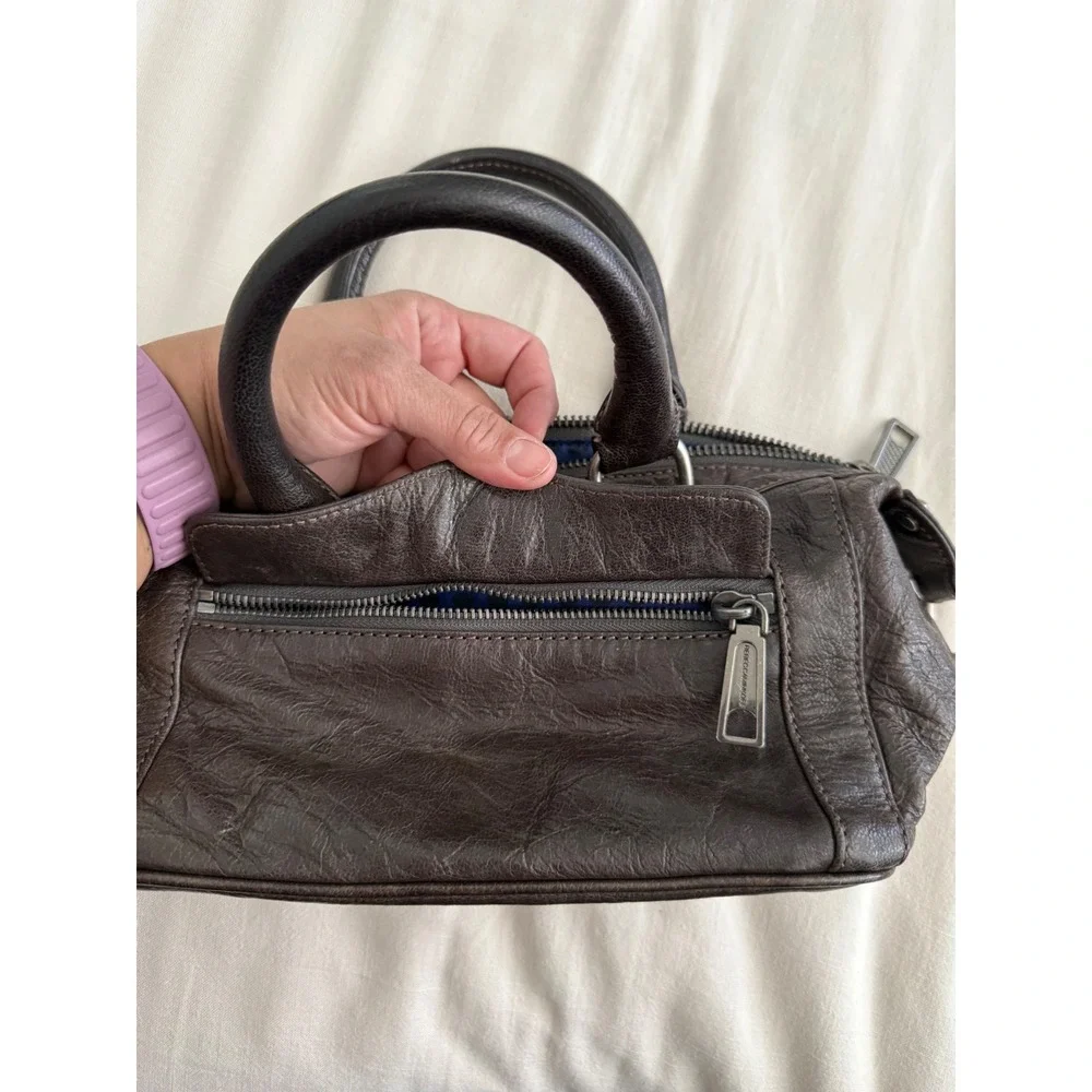Rebecca Minkoff Brown Leather Mini Satchel Y2K Moto Indie Sleaze Handbag
